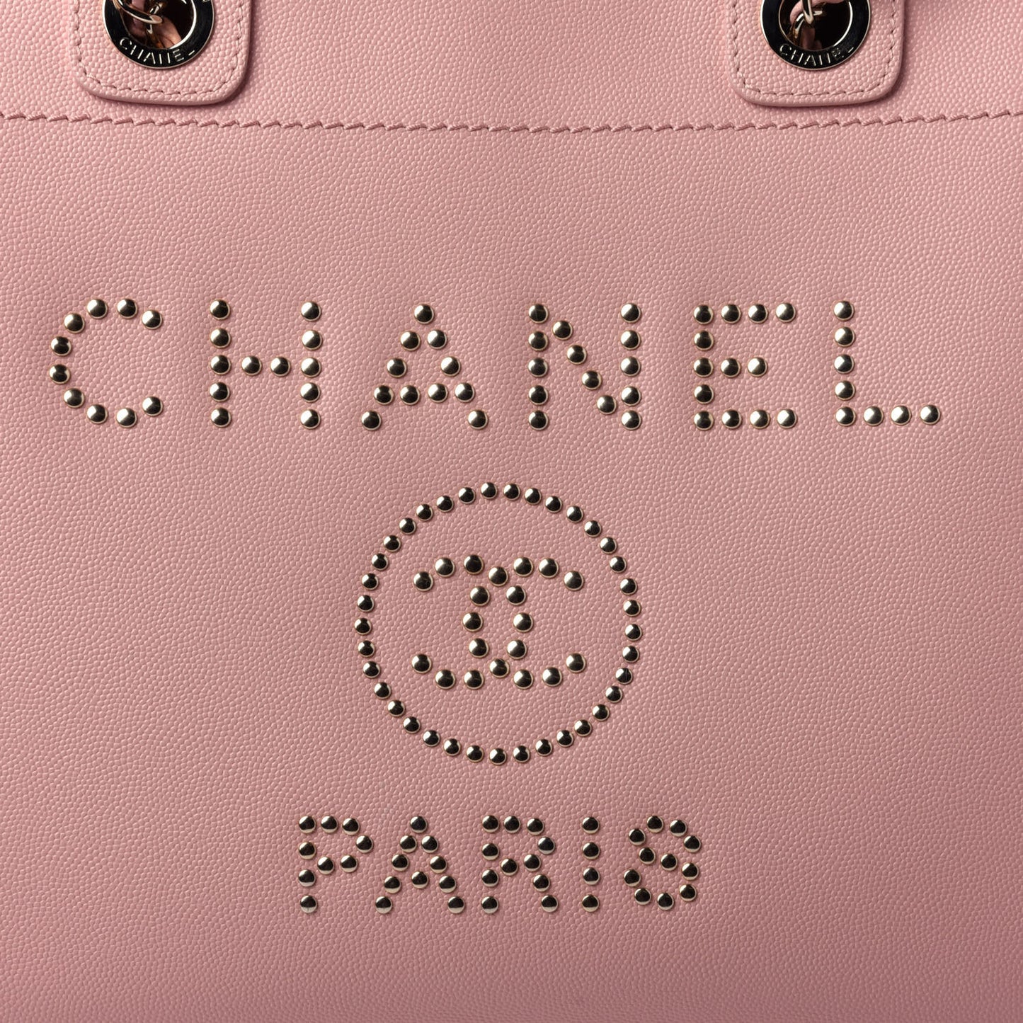 Caviar Small Studded Deauville Tote Light Pink