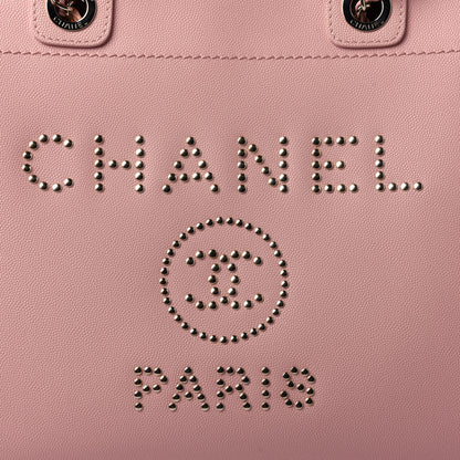 Chanel Caviar Small Studded Deauville Tote Light Pink 12 of 12
