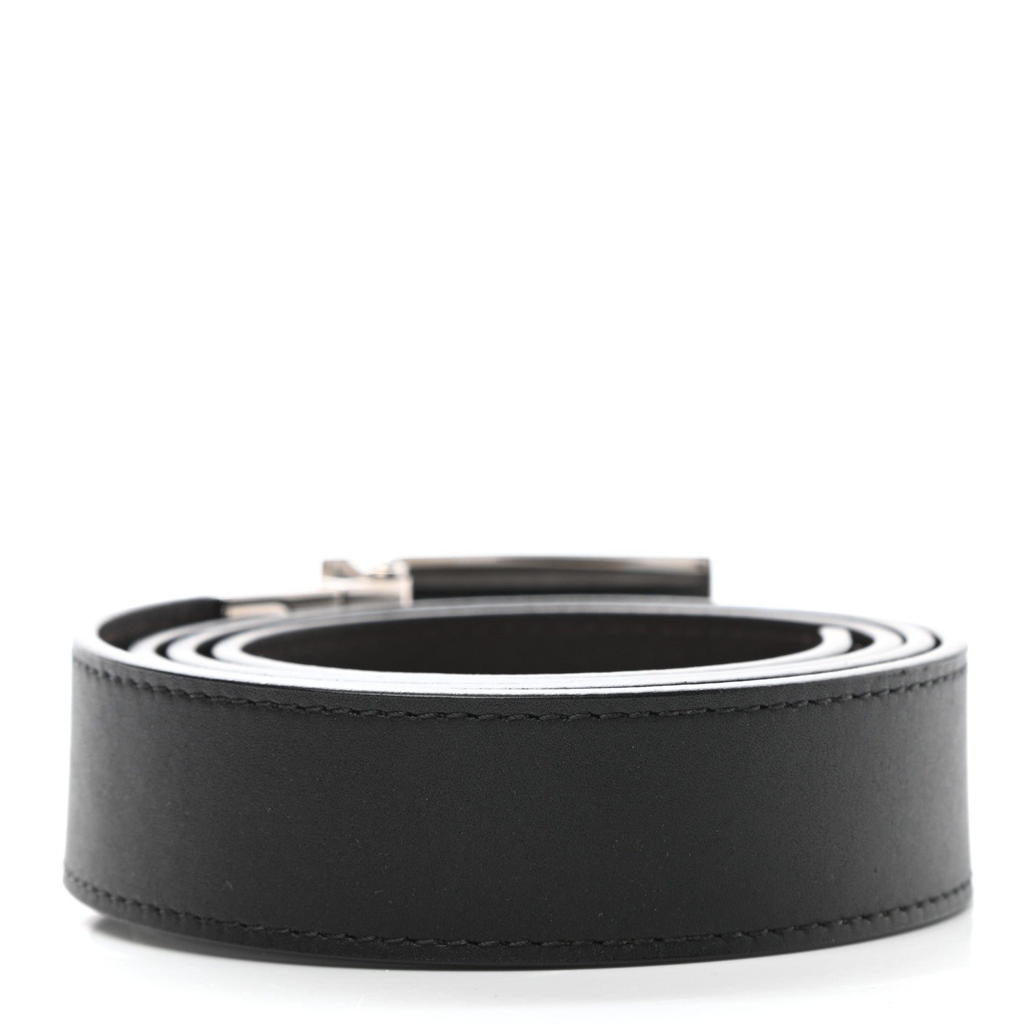 Louis Vuitton Calfskin 30mm Reversible Belt 95 38 Black Dark Brown 2 of 5