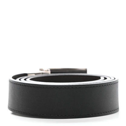 Louis Vuitton Calfskin 30mm Reversible Belt 95 38 Black Dark Brown 2 of 5
