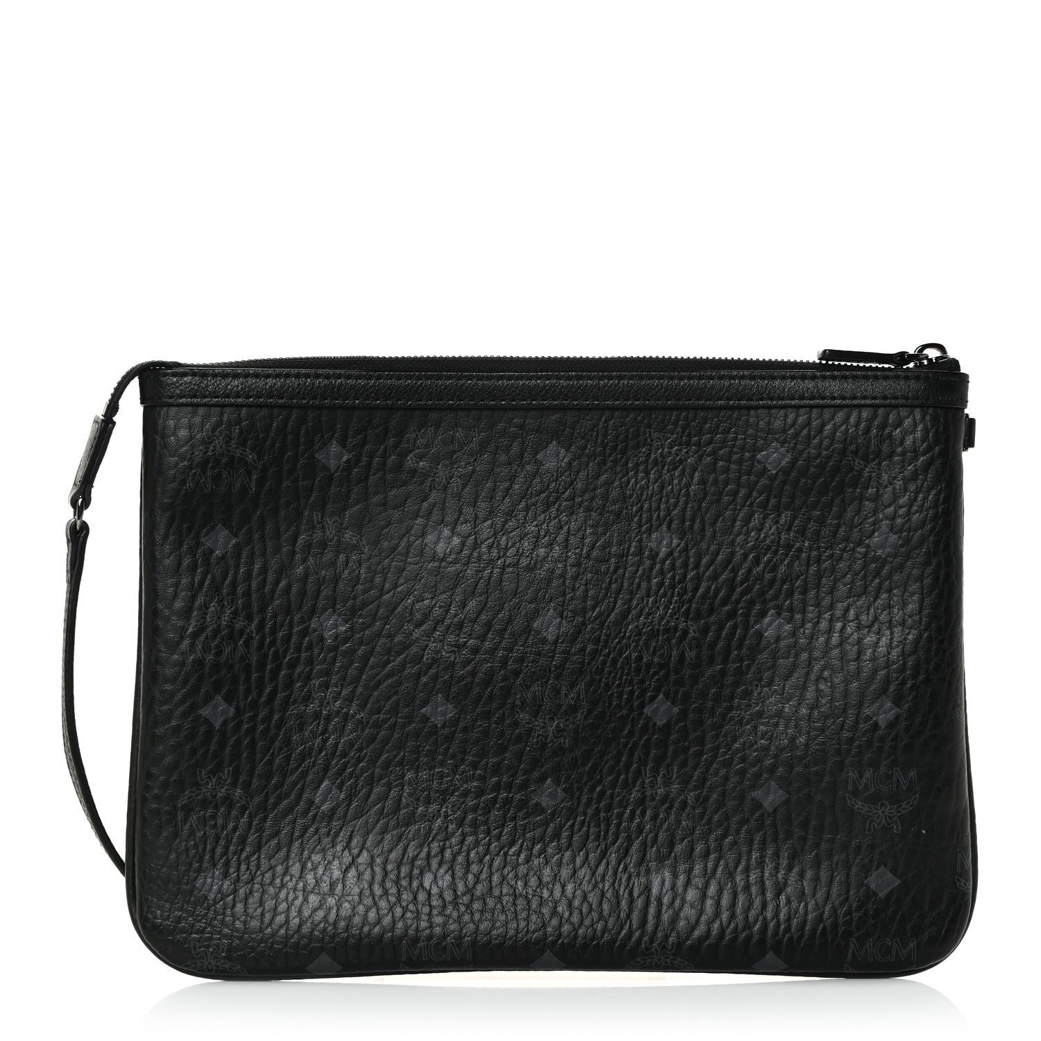 MCM Visetos Liz Shopper Tote Pouch Black 1 of 11