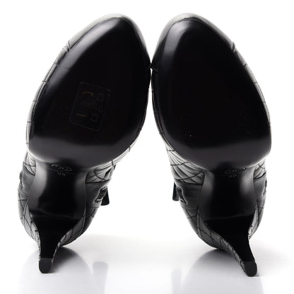 Chanel Lambskin Quilted CC Booties 38 Black 6 of 10
