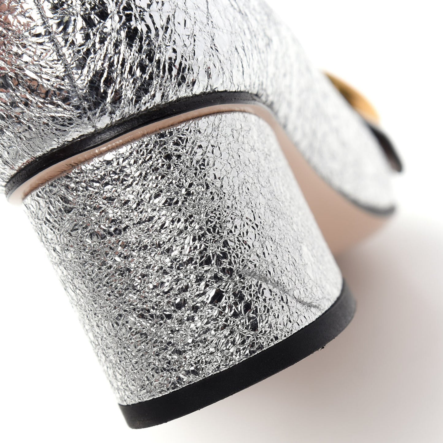 Galassia GG Marmont Fringe 50mm Loafer Pumps 37 Argento