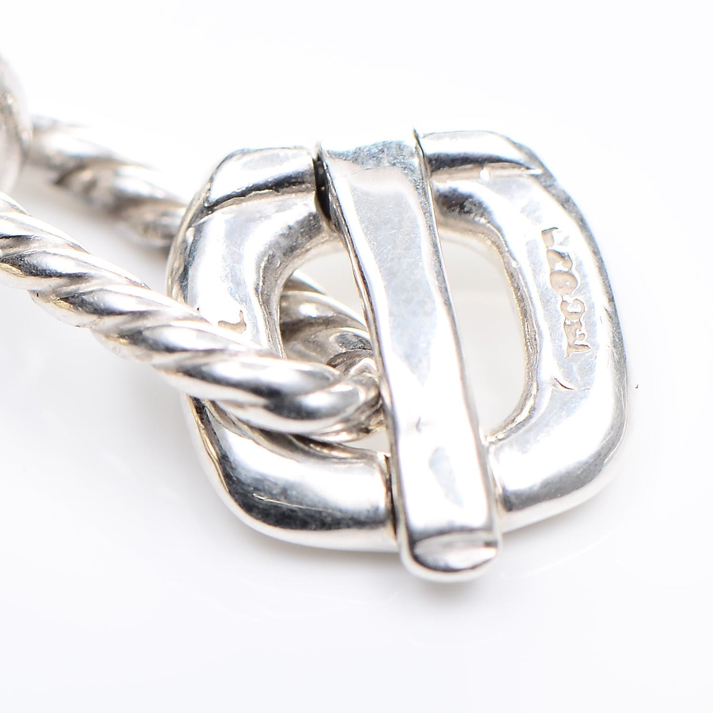 Sterling Silver 18K Yellow Gold Cable Heart Charm Bracelet