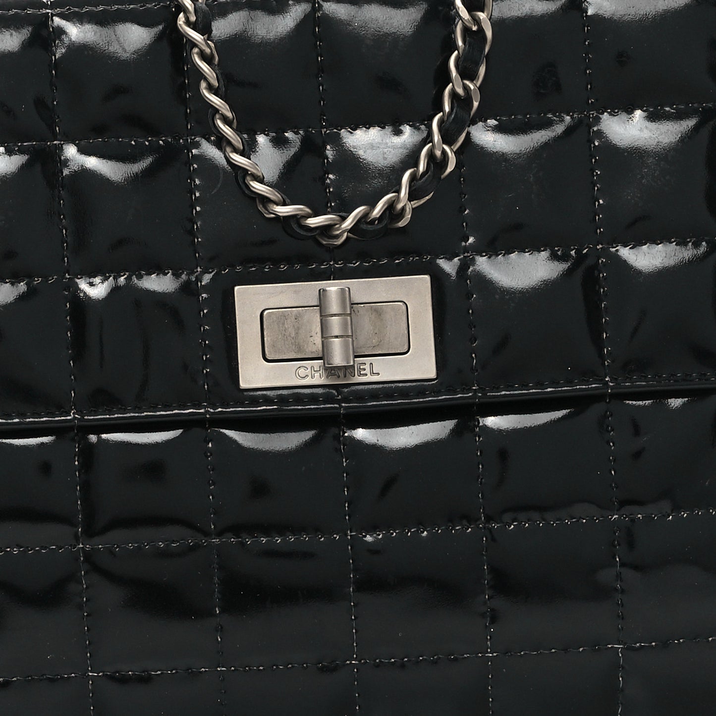 Patent Chocolate Bar Reissue Single Flap Black