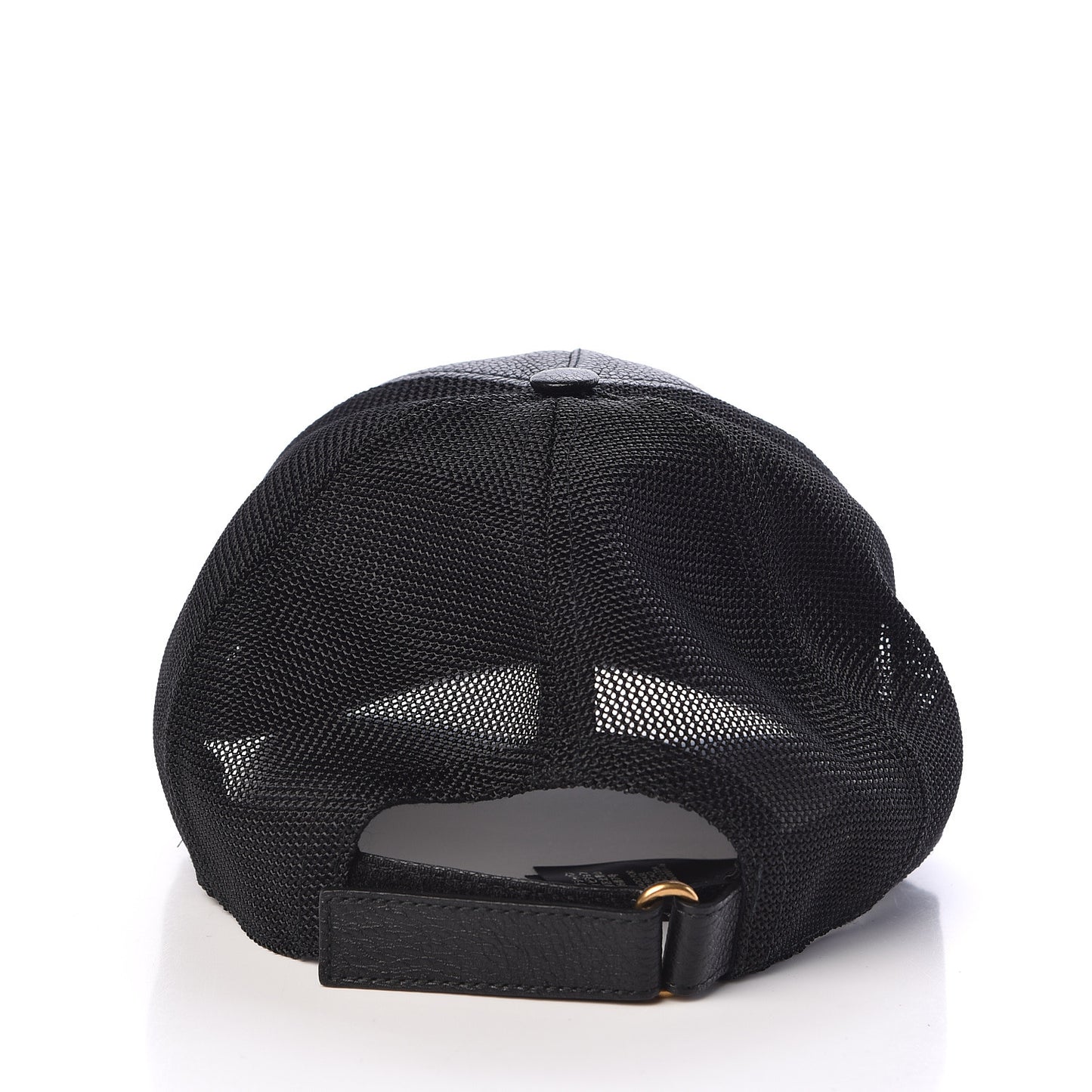 Grained Calfskin Logo Baseball Hat L Black