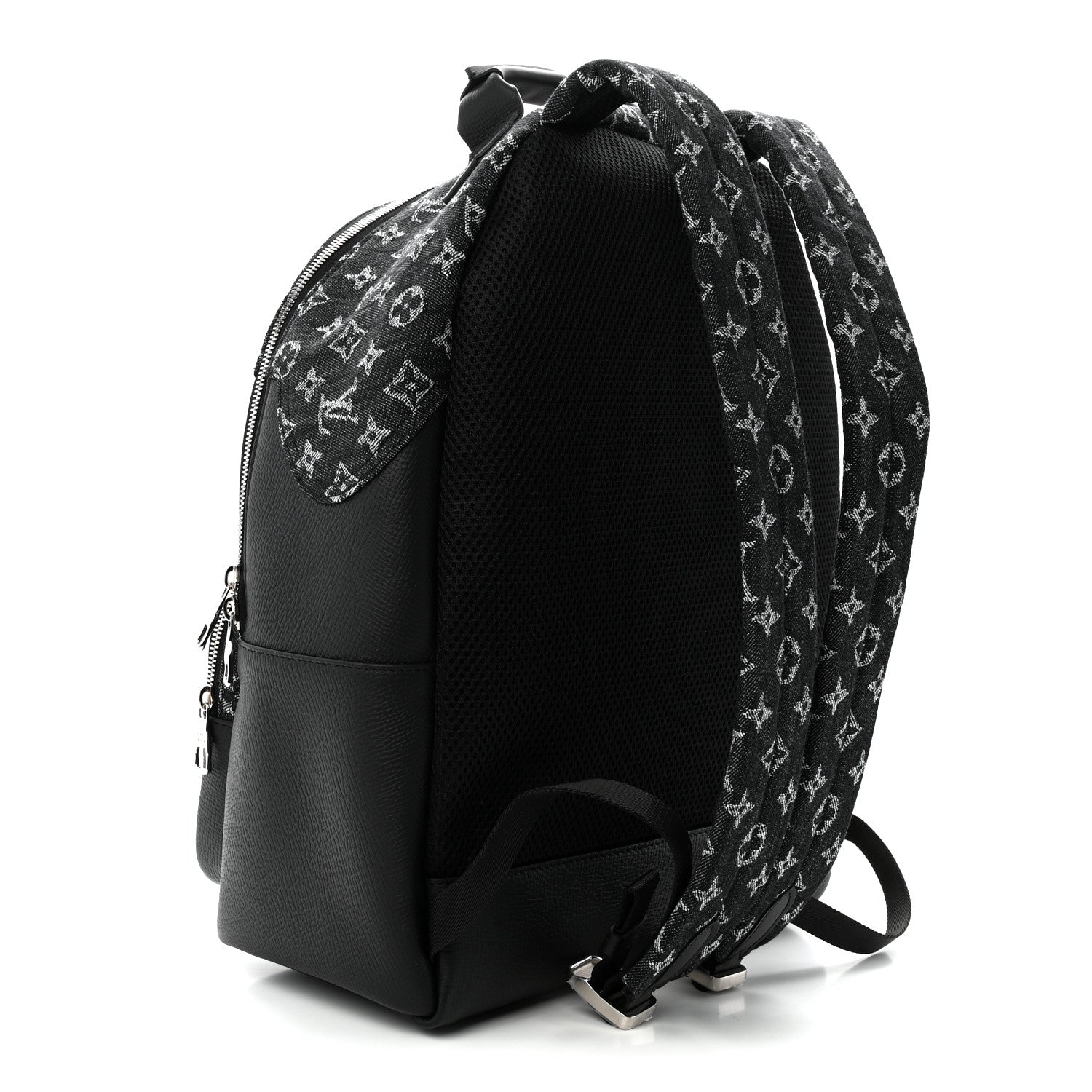 Louis Vuitton X NIGO Taurillon Monogram Denim Drip Campus Backpack Black 3 of 10