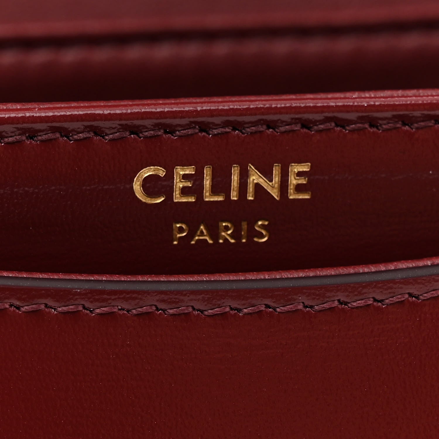 Celine Shiny Calfskin Triomphe Mini Besace Clea Light Burgundy 6 of 11