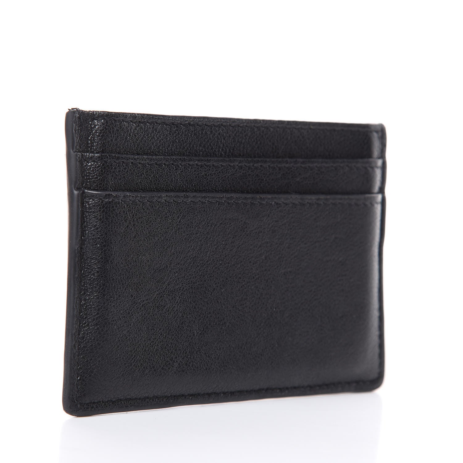 Saint Laurent Calfskin Lip Embroidered Credit Card Case Black 3 of 9