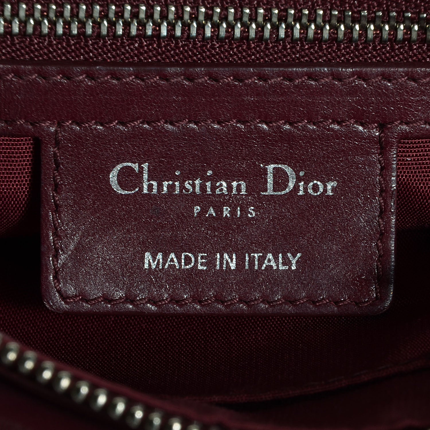Christian Dior Lambskin Cannage Medium Granville Tote Bordeaux 6 of 9