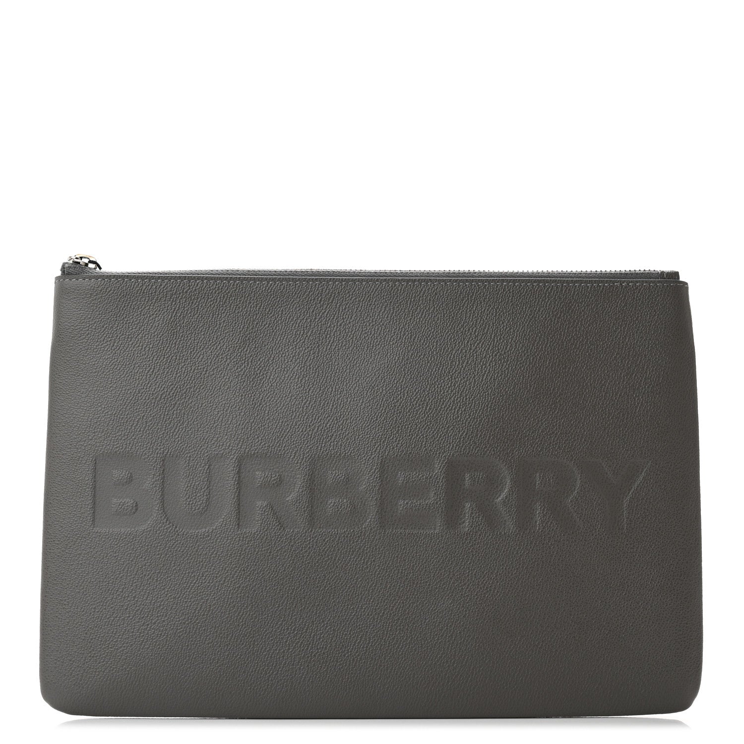 Burberry Calfskin Zip Pouch Charcoal Grey 1 of 7