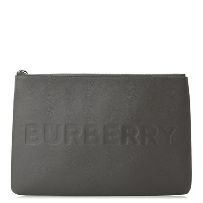 Burberry Calfskin Zip Pouch Charcoal Grey 1 of 7