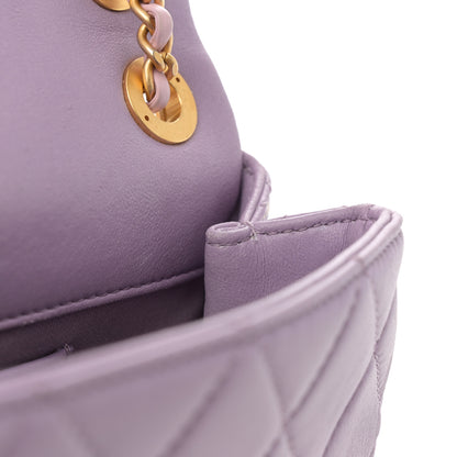 Chanel Lambskin Quilted Braided CC Small Flap Lilac 13 of 16