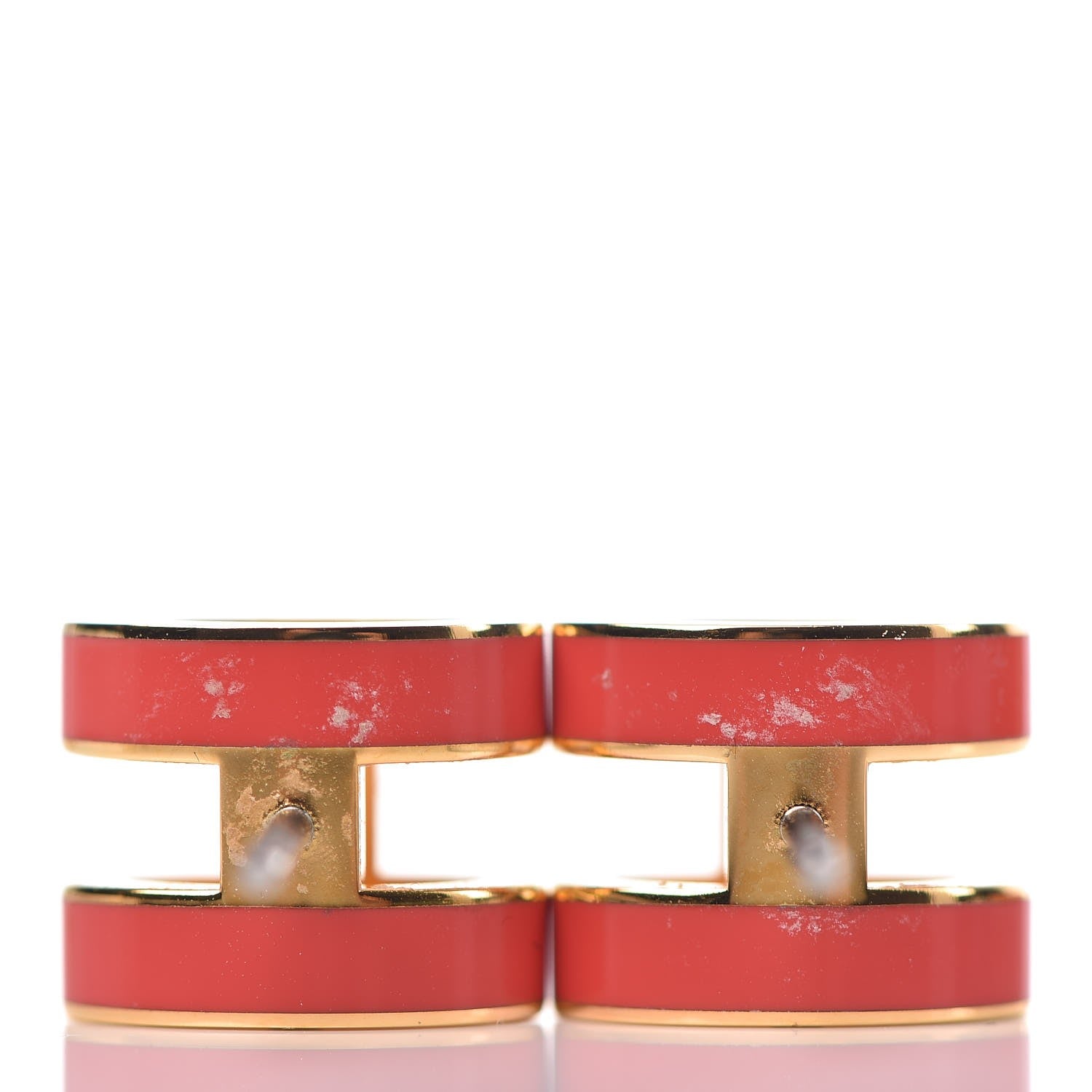 Hermes Gold Lacquered Pop H Earrings 5 of 6