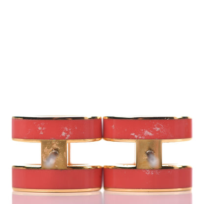 Hermes Gold Lacquered Pop H Earrings 5 of 6