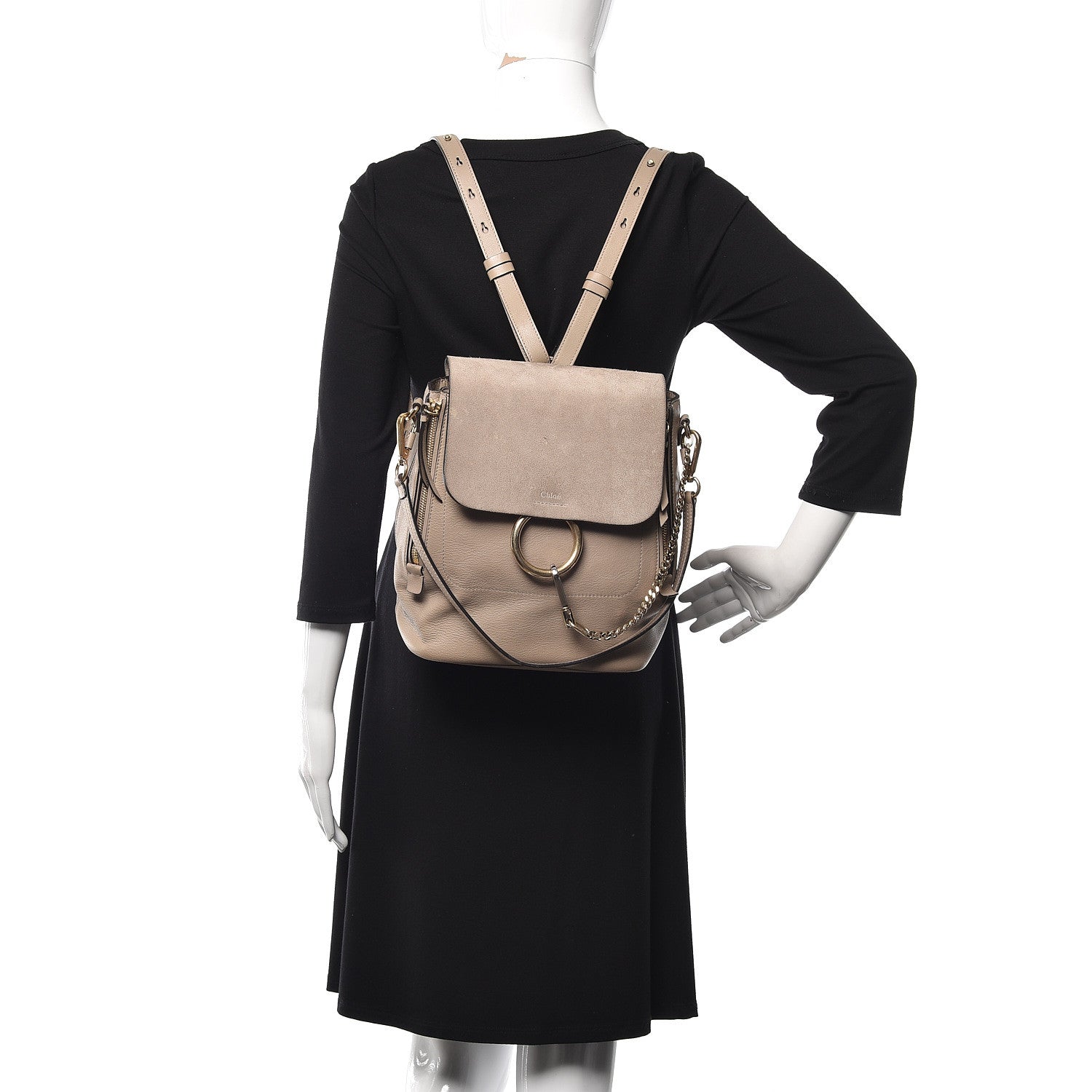 Chloe Suede Calfskin Medium Faye Backpack Motty Grey 2 of 18