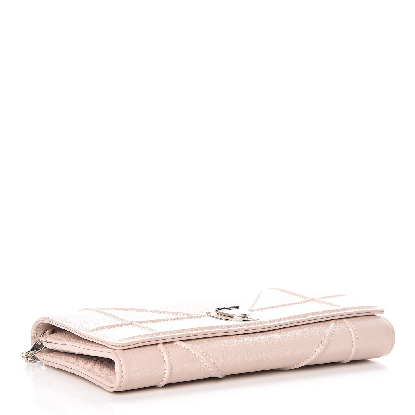 Grained Calfskin Diorama Croisiere Chain Wallet Rose Poudre