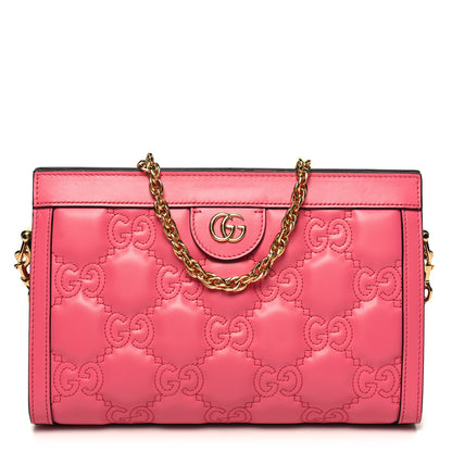 Gucci Calfskin GG Matelasse Small Slim Chain Shoulder Bag Rhodamine Pink Natural 1 of 10