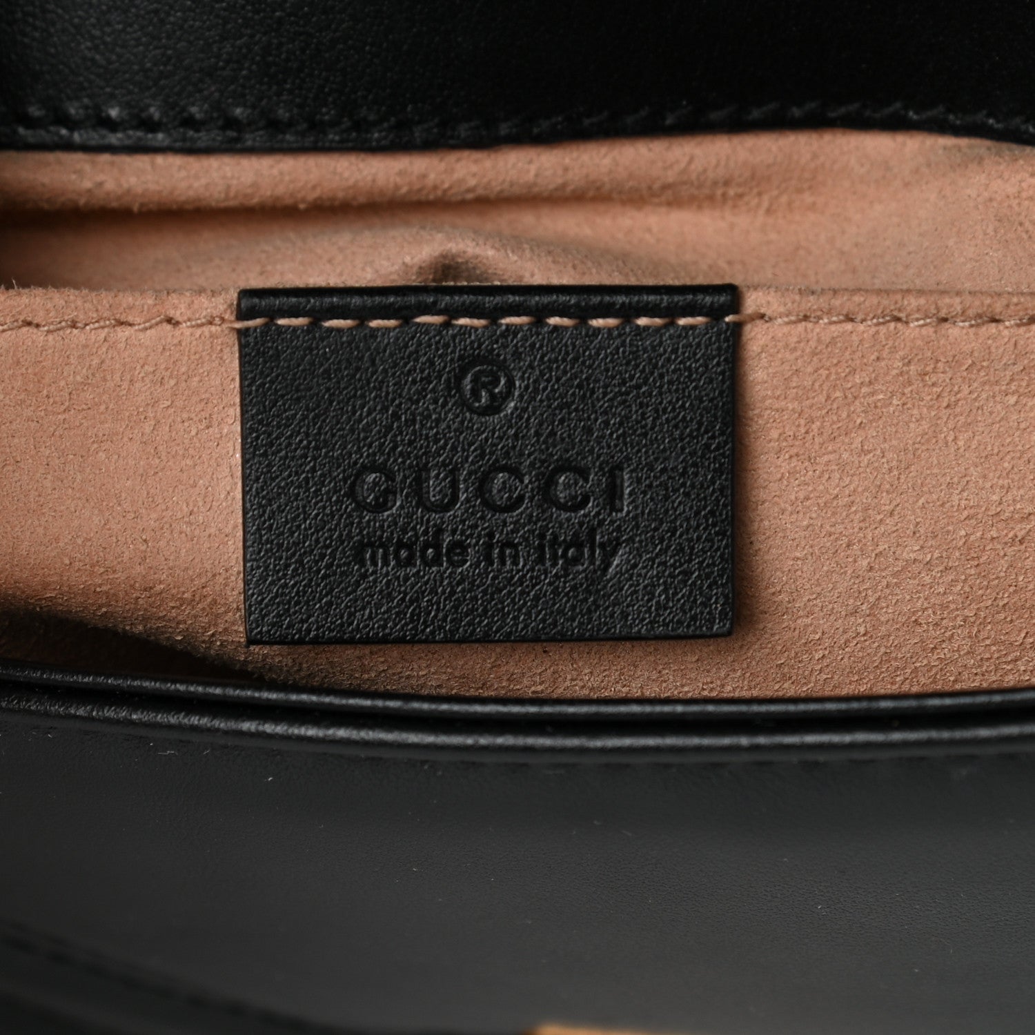 Gucci Calfskin Matelasse Mini GG Marmont Shoulder Bag Black 6 of 12