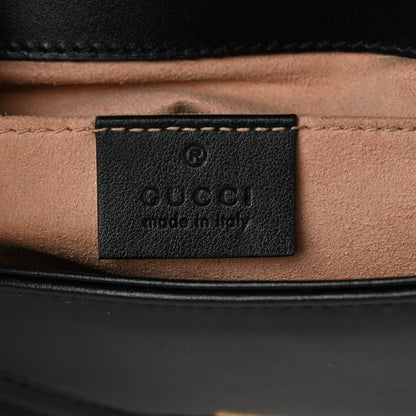 Gucci Calfskin Matelasse Mini GG Marmont Shoulder Bag Black 6 of 12