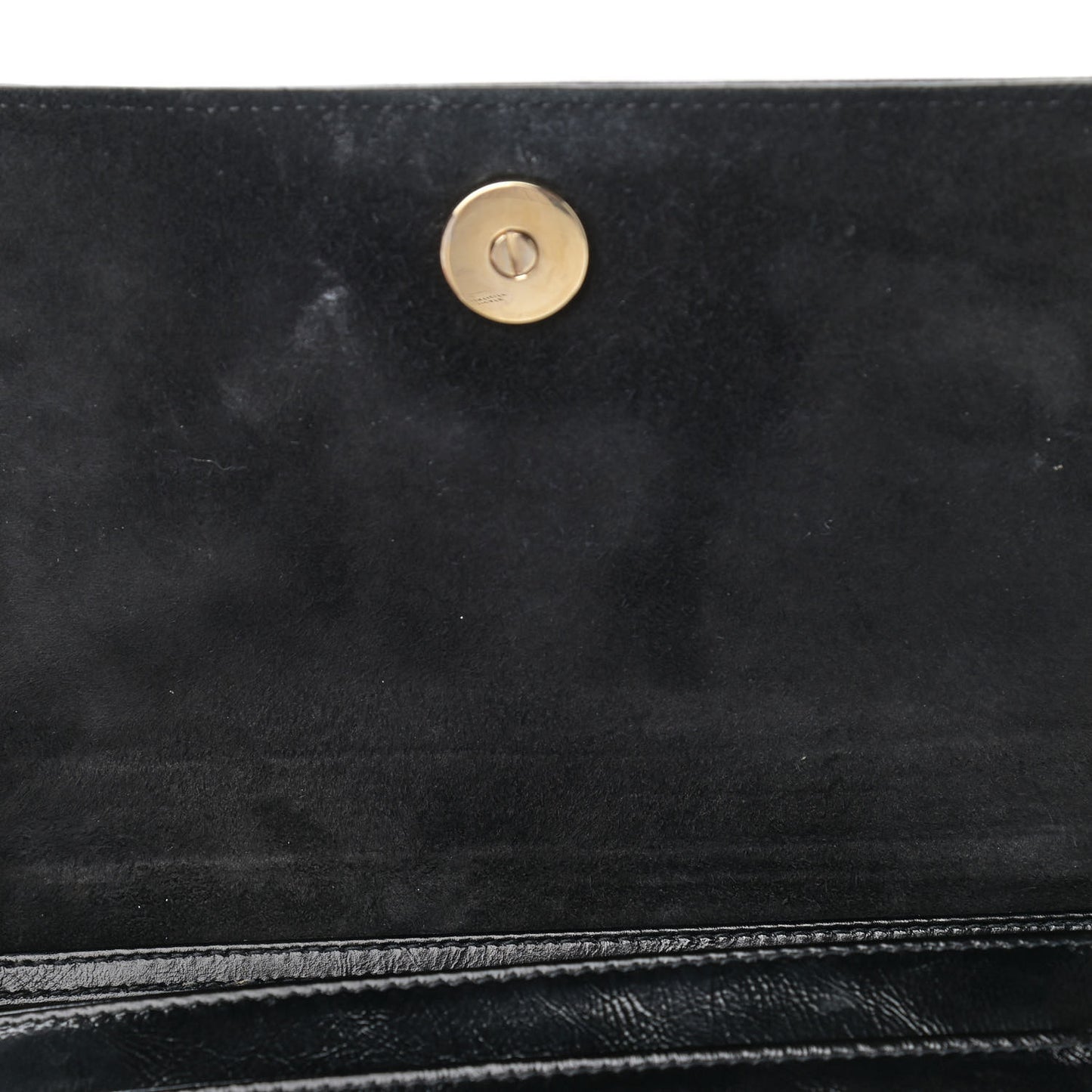 Crinkled Calfskin Diorama Wallet on Chain Pouch Black