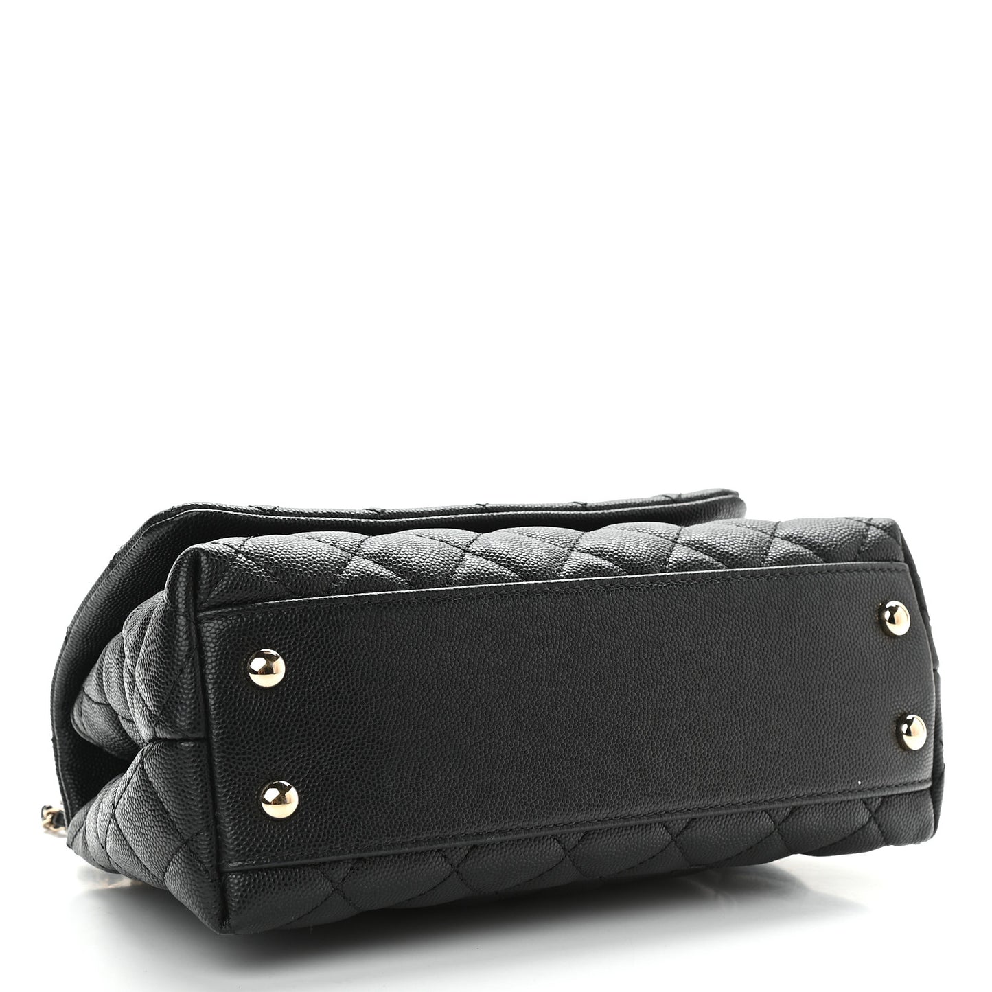 Caviar Quilted Mini Coco Handle Flap Black