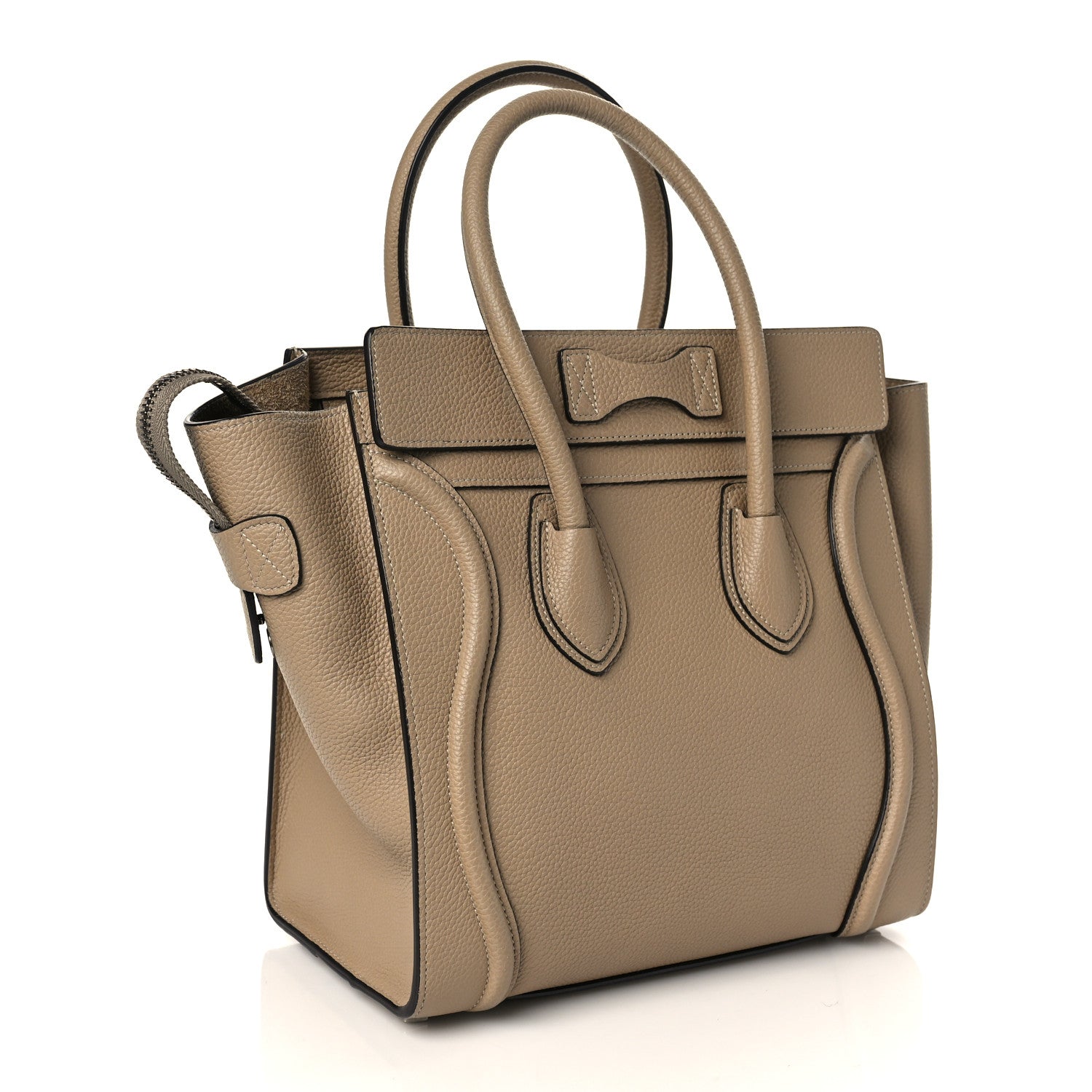 Celine Drummed Calfskin Micro Luggage Dune 3 of 8