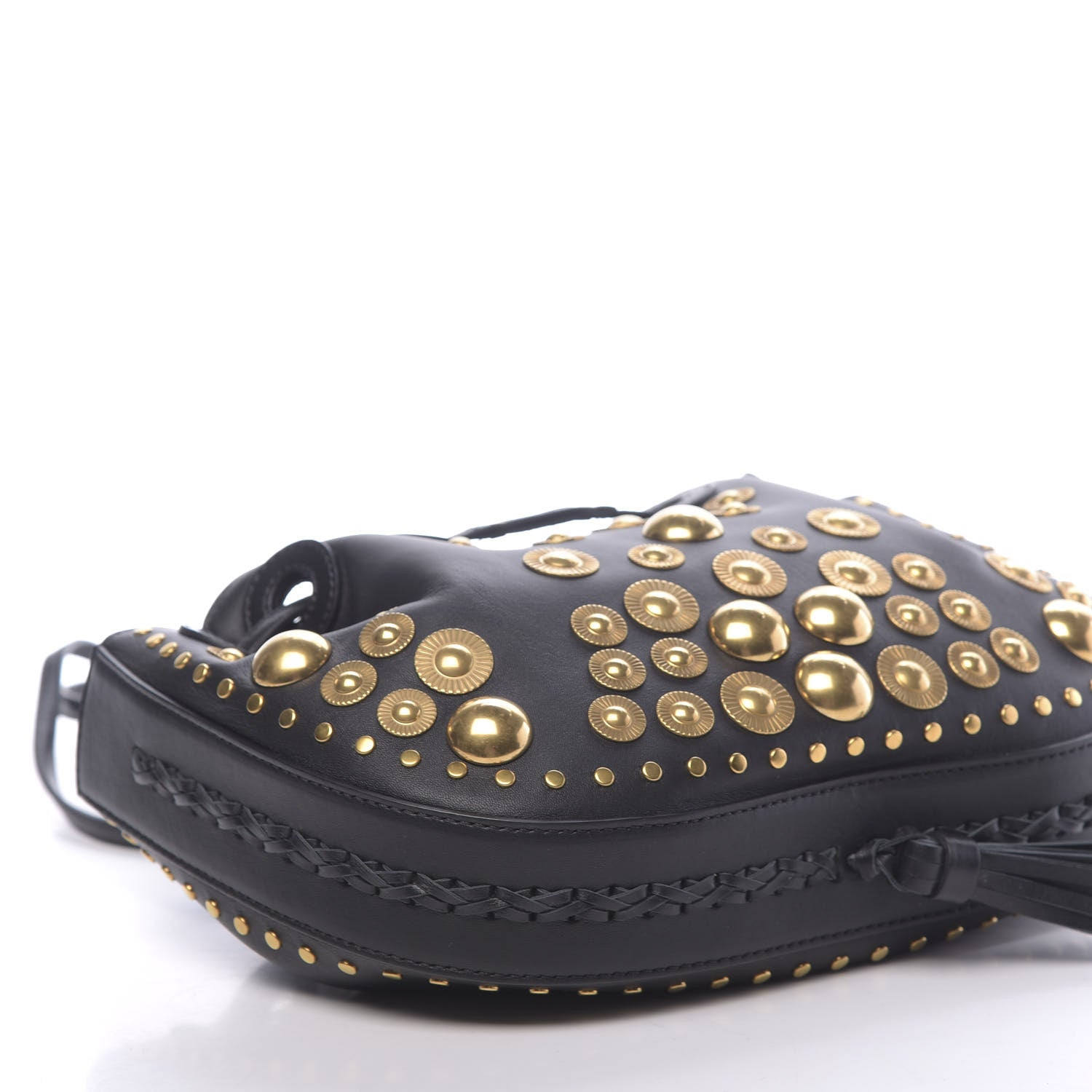 Chloe Lambskin Studded Small Inez Drawstring Bag Black 8 of 9