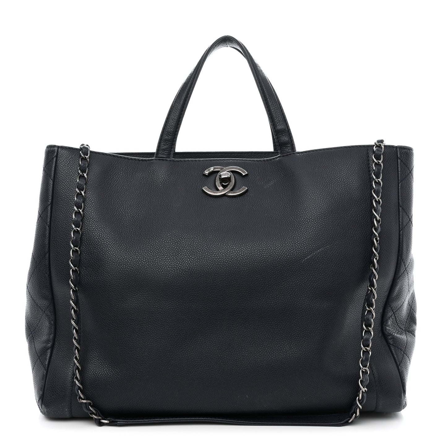 Caviar Large Shopping Tote Navy