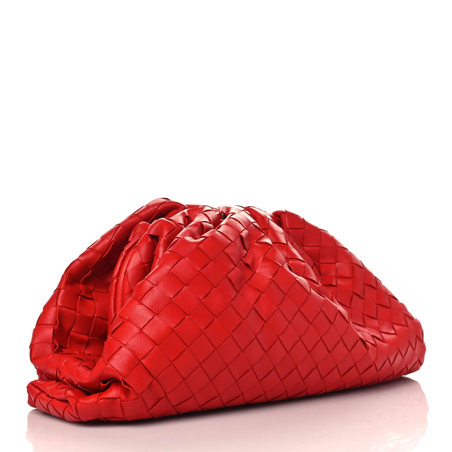 Nappa Maxi Intrecciato The Pouch Oversized Clutch Bright Red