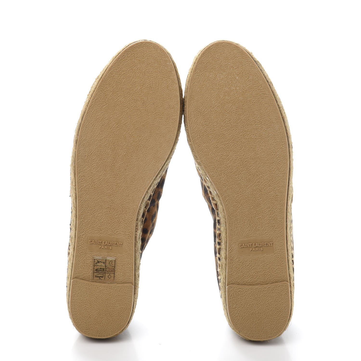 Saint Laurent Calfskin Suede Leopard Print Espadrilles 36.5 6 of 10