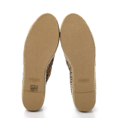 Saint Laurent Calfskin Suede Leopard Print Espadrilles 36.5 6 of 10