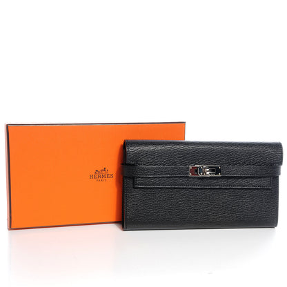 Hermes Chevre Kelly Longue Wallet Black 5 of 9