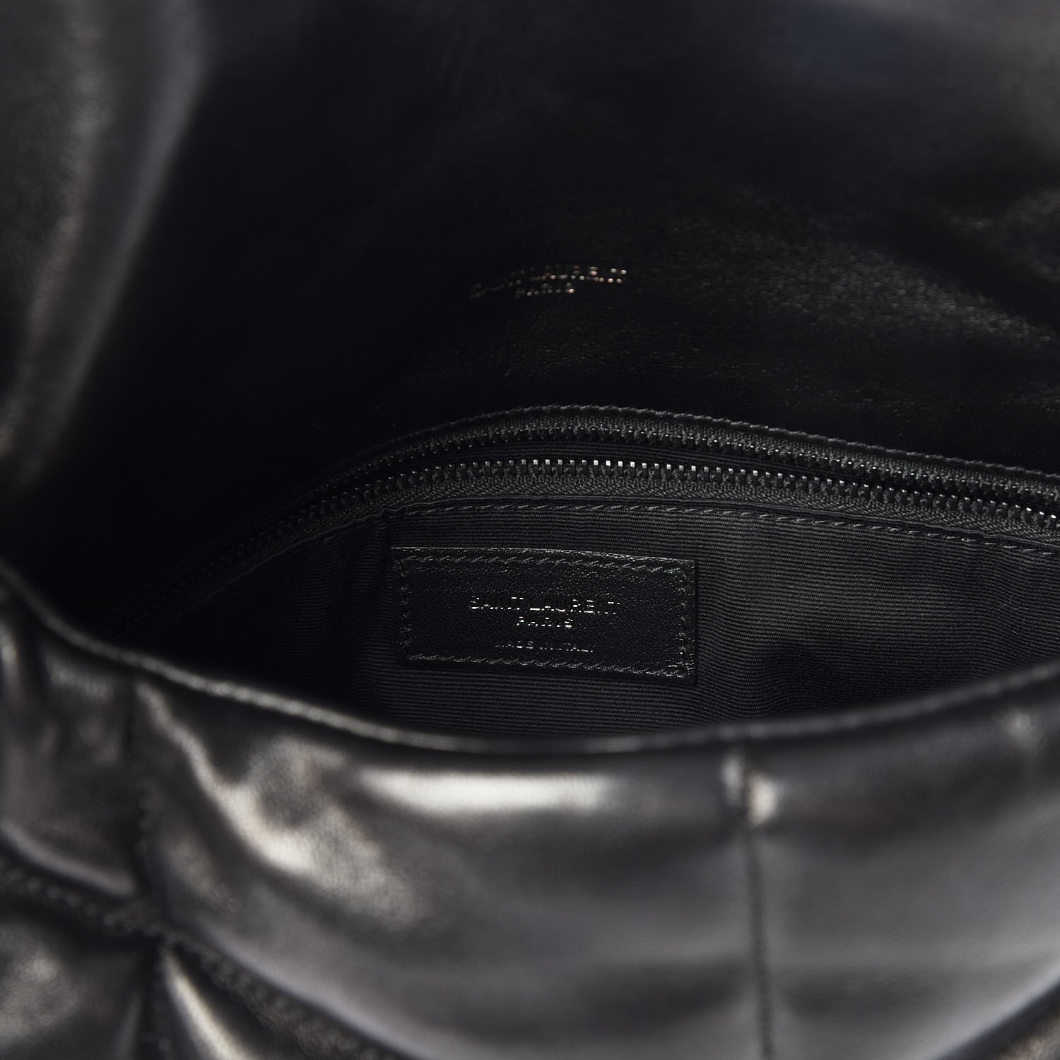 Saint Laurent Lambskin Quilted Medium Loulou Puffer Monogram Chain Satchel Black 7 of 9