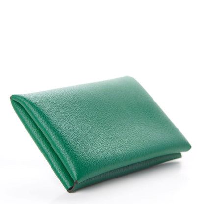 Hermes Evercolor Calvi Card Case Vert Vertigo 3 of 5