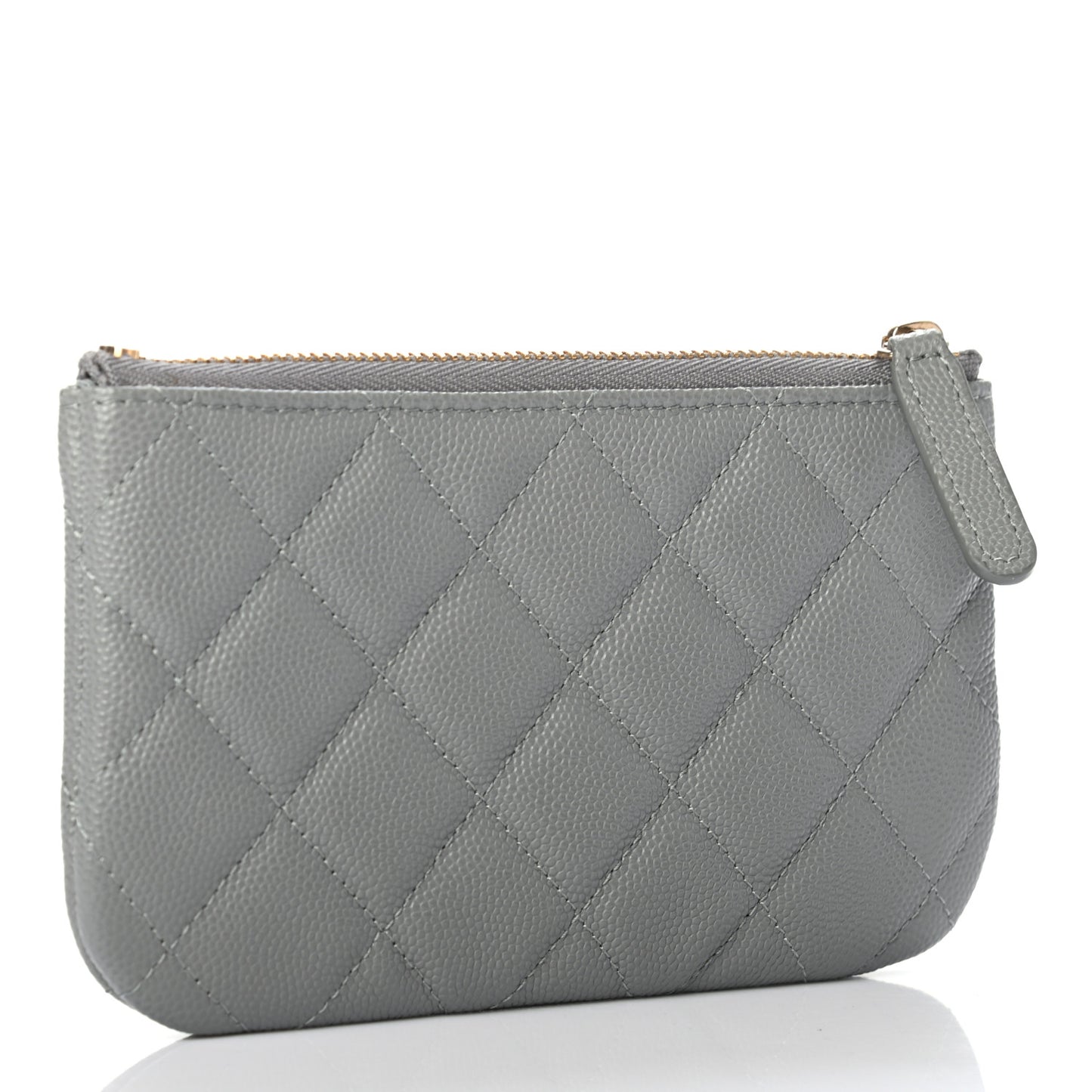 Caviar Quilted Small Cosmetic Case Grey