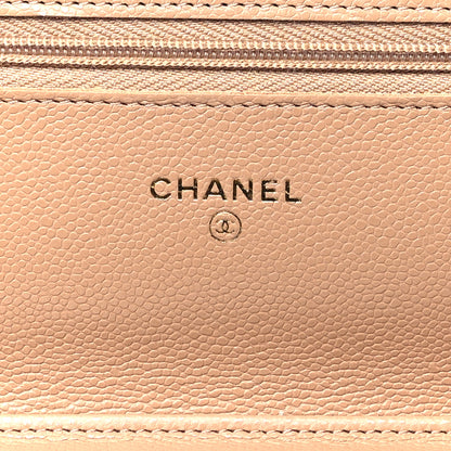 Chanel Caviar Quilted Wallet on Chain WOC Dark Beige 6 of 12