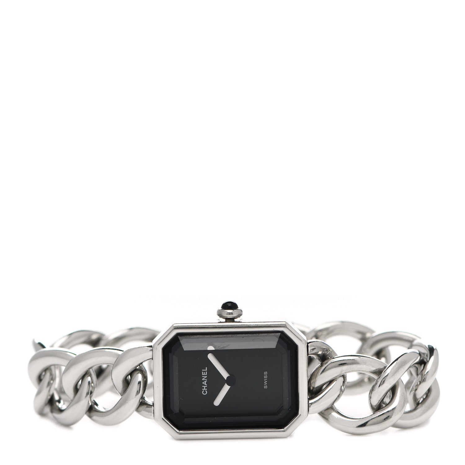 Chanel Stainless Steel 20mm Chain Premiere Quartz Watch Black L 2 of 4