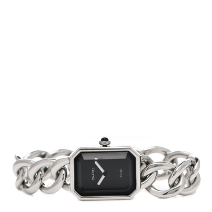 Chanel Stainless Steel 20mm Chain Premiere Quartz Watch Black L 2 of 4