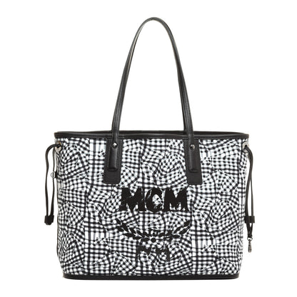 MCM Visetos Medium Liz Reversible Shopper Tote Black 4 of 15