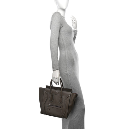 Celine Drummed Calfskin Micro Luggage Souris 2 of 10