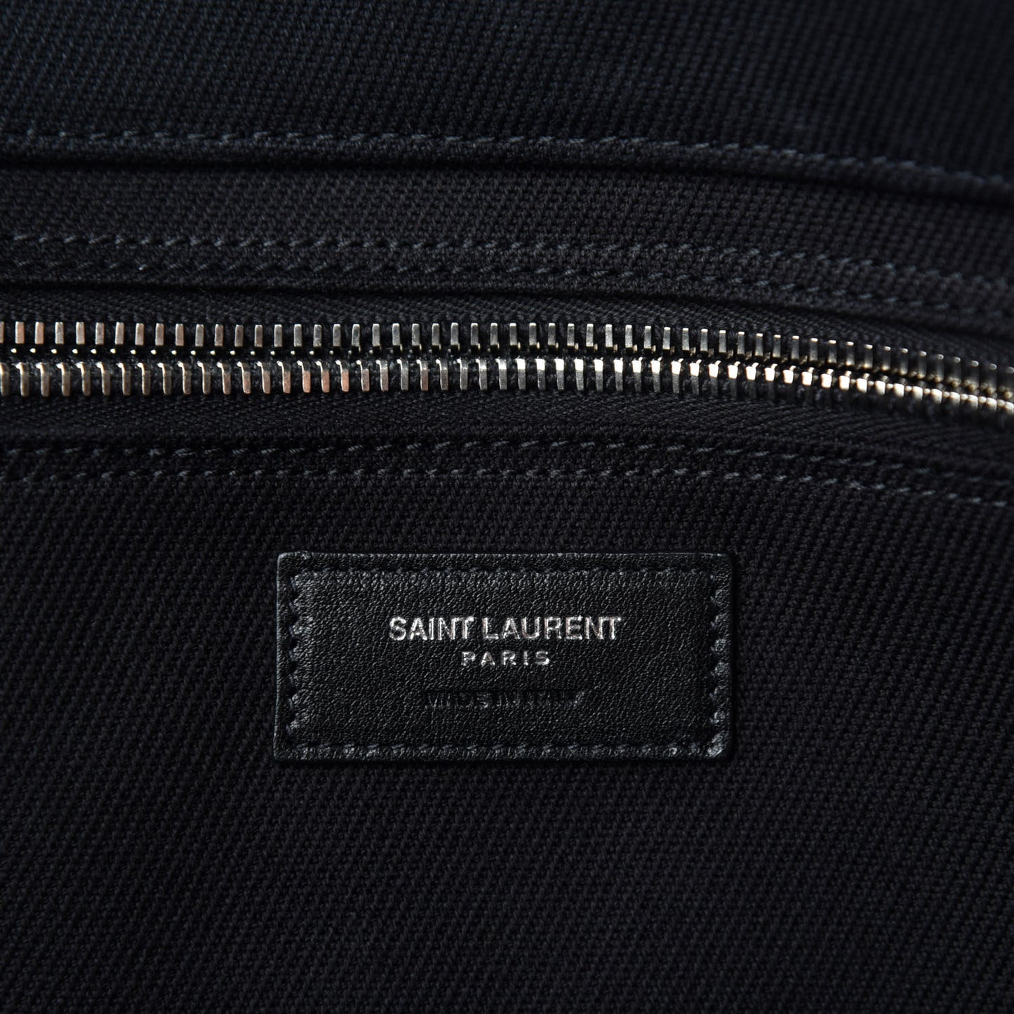 Linen Calfskin Rive Gauche Tote Black