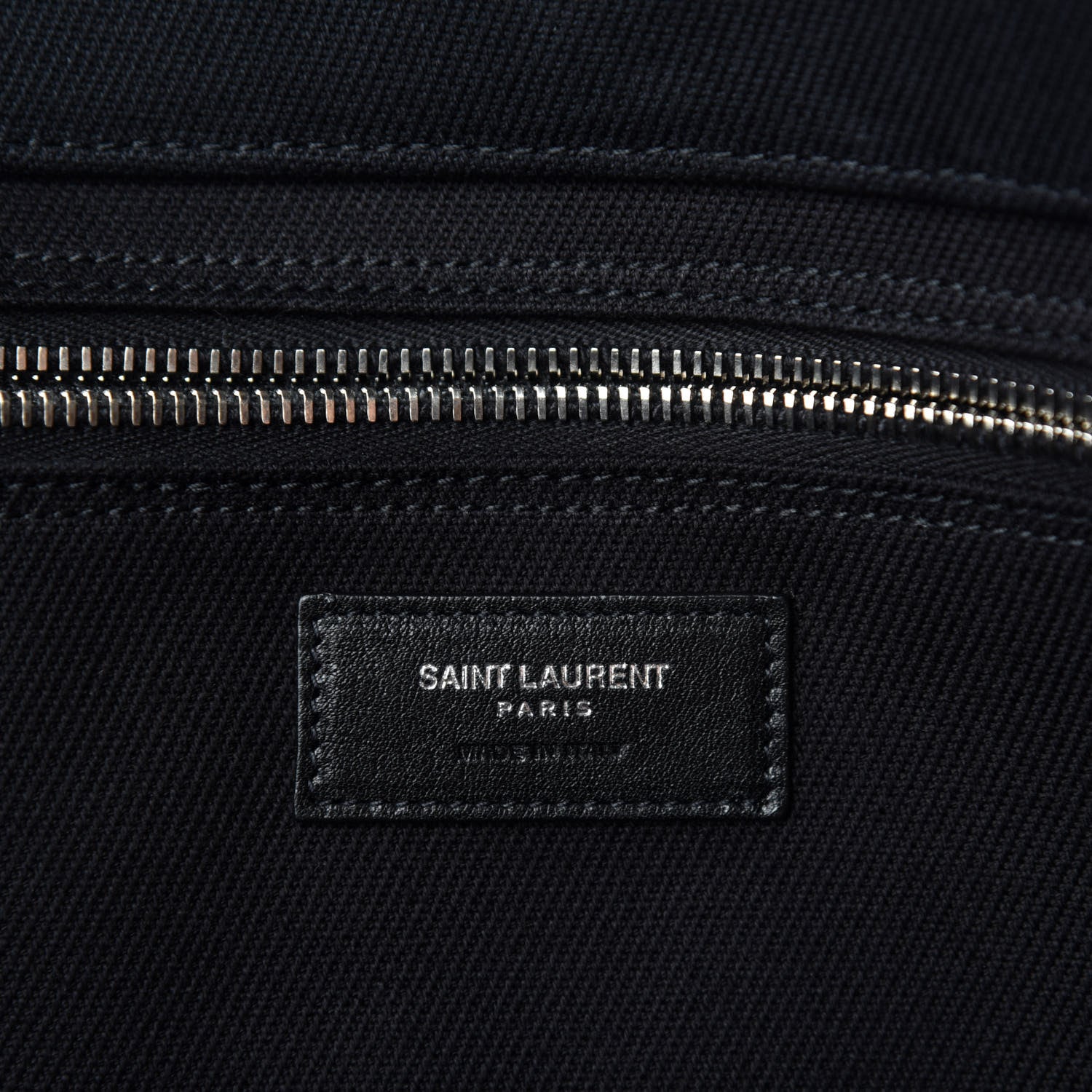 Saint Laurent Linen Calfskin Rive Gauche Tote Black 10 of 12