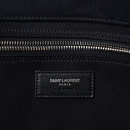 Saint Laurent Linen Calfskin Rive Gauche Tote Black 10 of 12
