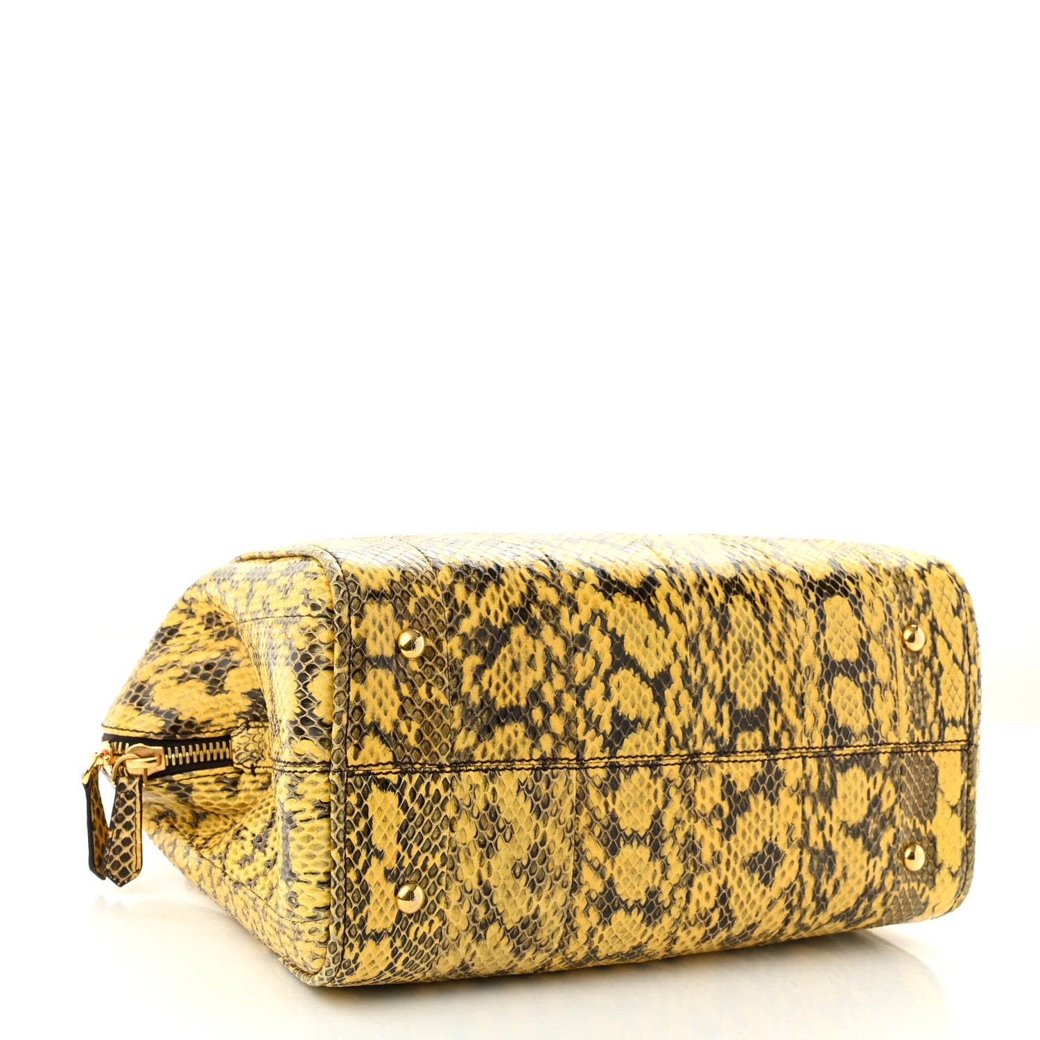 Fendi Snakeskin Small Chameleon Tote Yellow 4 of 10