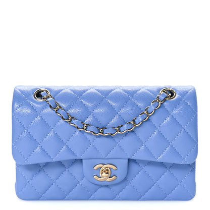 Chanel Caviar Quilted Small Double Flap Light Blue 1 of 10