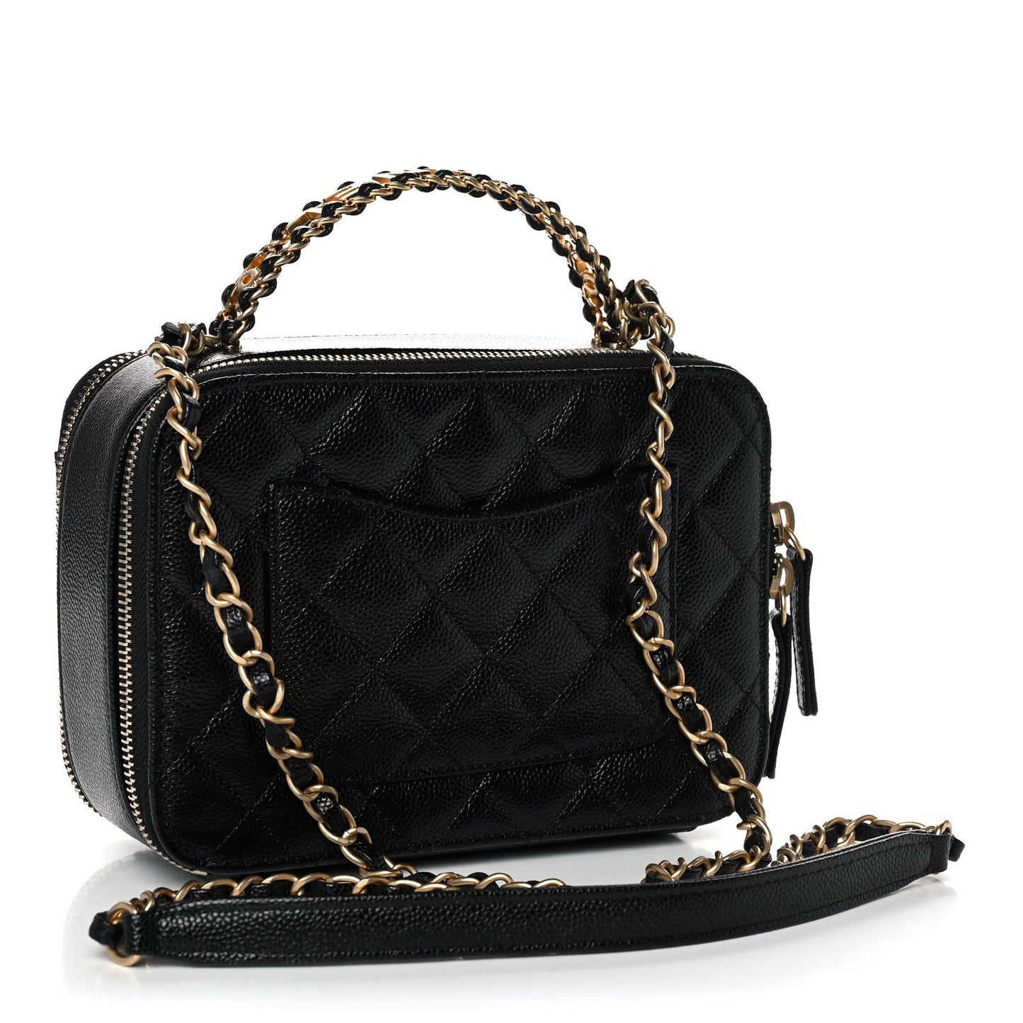 Caviar Quilted Small Pick Me Up Vanity Case Black