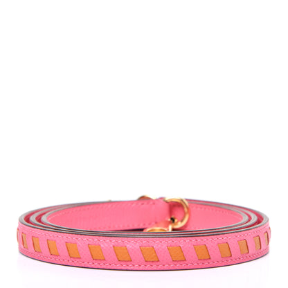 Hermes Epsom 16mm Tressage Shoulder Strap Rose Azalee Abricot 2 of 4