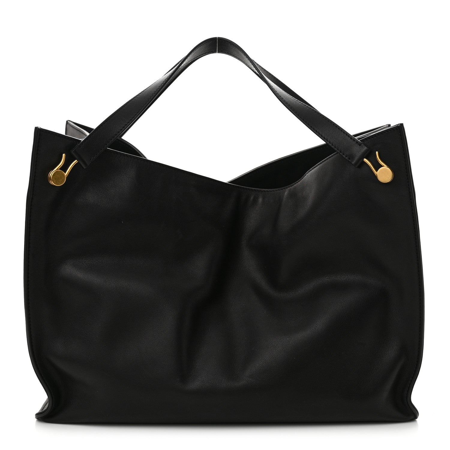 The Row Polished Saddle Calfskin Alexia Bag Black 1 of 11