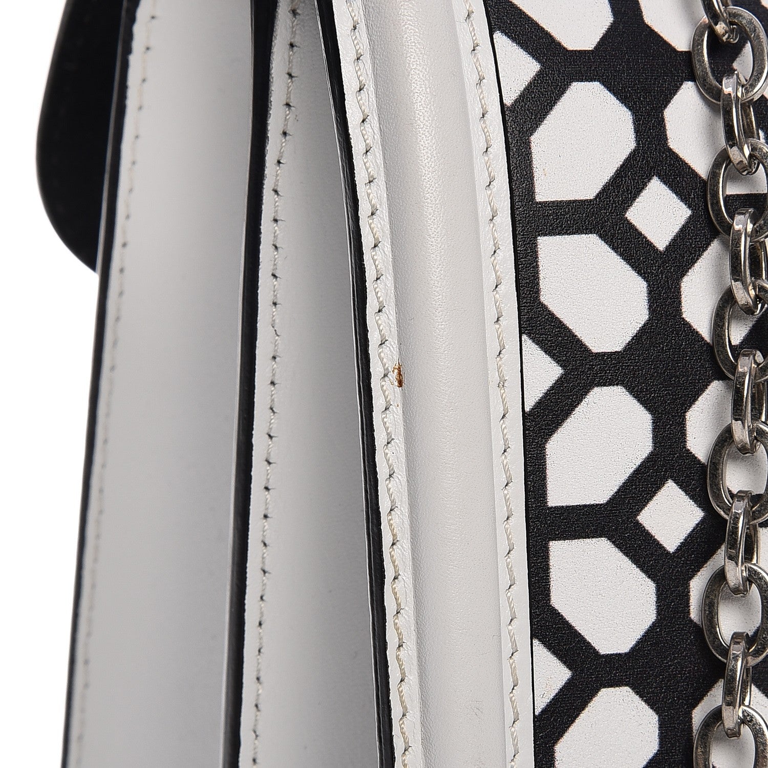 Alexander McQueen Calfskin Heroine Chain Satchel Ivory Black 13 of 16
